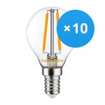 Confezione Multipack 10x Noxion Lucent LED E14 Sferica Filamento Chiara 4.5W 470lm - 827 Bianco Molto Caldo | Sostitutiva 40W