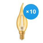 Confezione Multipack 10x Ledvance Vintage 1906 LED E14 Candela Oro 1.5W 120lm - 824 Bianco Molto Caldo | Sostitutiva 15W