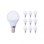 Confezione Multipack 10x Noxion Lucent Lustre LED E14 Sferica Ghiaccio 2.5W 250lm - 827 Bianco Molto Caldo | Sostitutiva 25W