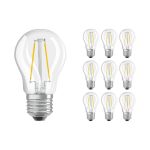 Confezione Multipack 10x Ledvance Classic LED E27 Sferica Filamento Chiara 1.5W 136lm - 827 Bianco Molto Caldo | Sostitutiva 15W