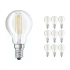 Confezione Multipack 10x Ledvance CLASSIC LED E14 Pera Filamento Chiara 4.2W 470lm - 927 Bianco Molto Caldo | Miglior resa cromatica - Dimmerabile - Sostitutiva 40W