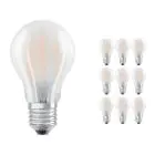 Confezione Multipack 10x Ledvance CLASSIC LED E27 Pera Filamento Ghiaccio 7.5W 1055lm - 827 Bianco Molto Caldo | Sostitutiva 75W