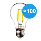 Confezione Multipack 100x Noxion Lucent LED E27 Pera Filamento Chiara 4.5W 470lm - 840 Bianco Freddo | Sostitua 40W